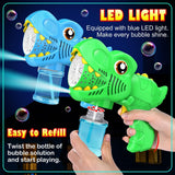 Yunaking Kids Bubble Gun 2 Pack, Dino Bubble Machine for Boy Girl Toys Gift