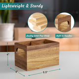 DRASTAR Acacia Remote Organizer Caddy, TV Remote Caddy for Table, Wooden Storage Organizer for Home Decor