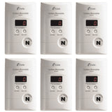 Kidde Carbon Monoxide Detector, Plug In Wall with 9-Volt Battery Backup, Digital LED Display - 6 Pack