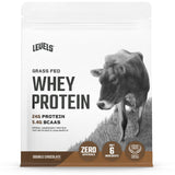 Levels Grass Fed Whey Protein Powder, No Artificials, 24G of Protein, Double Chocolate, 1LB