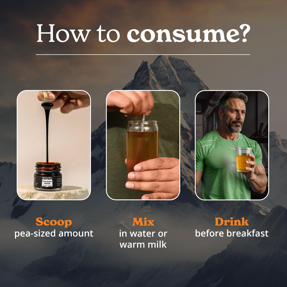 Better Alt Pure Himalayan Shilajit Resin Pack of 2 High Potency Gold Grade 150 Servings for Energy Boost & Immune Support, 85+ Trace Minerals, 75%+ Fulvic Acid, with Lab Test Report,400 mg