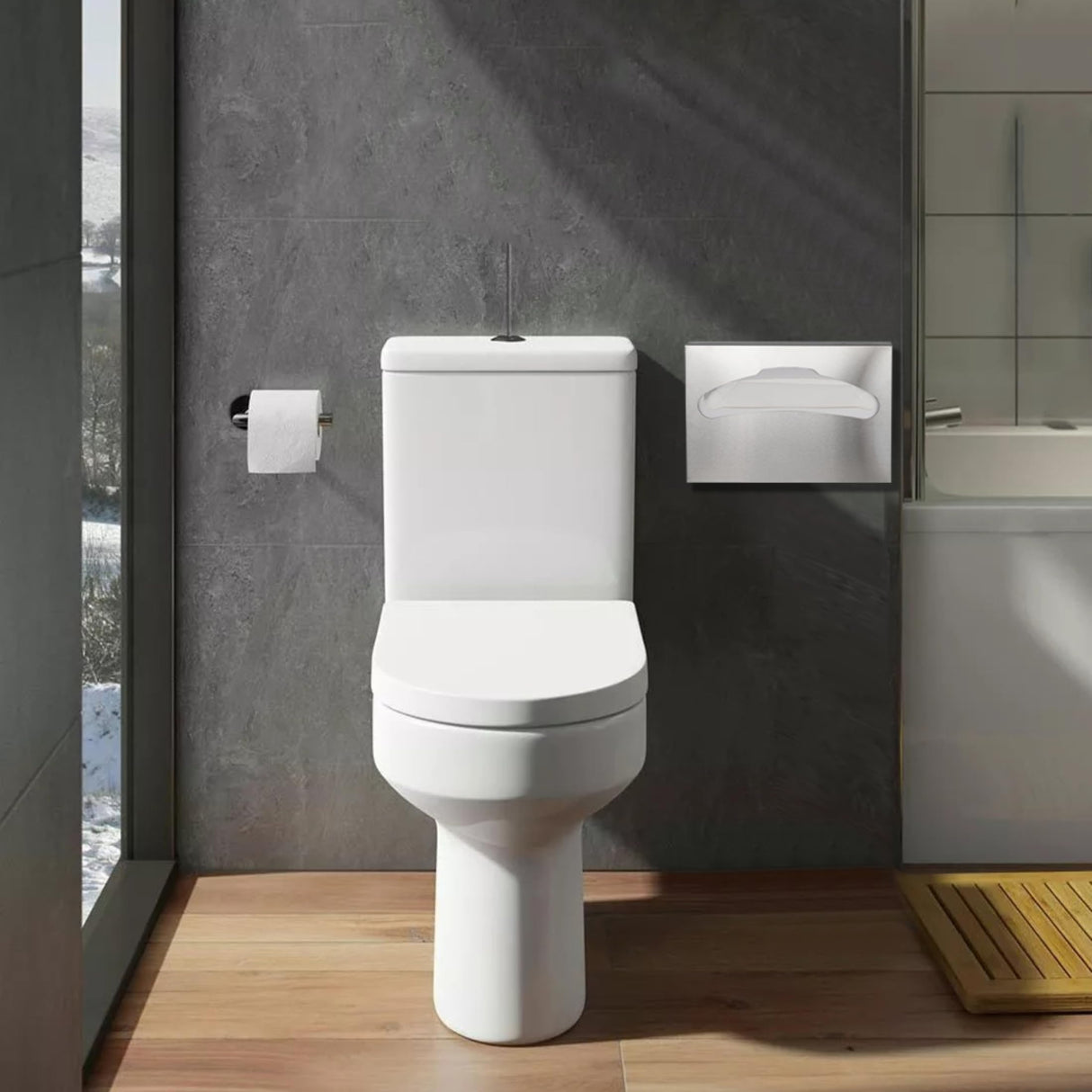 Desyeryamimi Toilet Seat Cover Dispenser,Commercial Stainless Steel Brushed Toilet Seat Cover Holder for Disposable Toilet Seat Covers Wall Mount for Bathroom Restroom