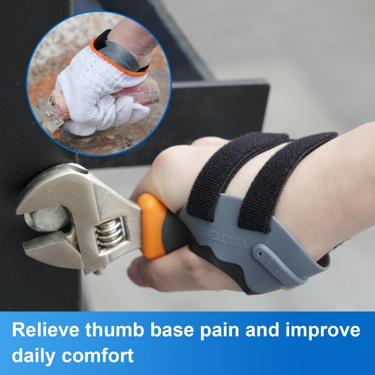 Velpeau CMC Joint Thumb Arthritis Support Brace - Soft & Hard Plastic Compose - with Thumb Compression Sleeve, Stabilizes Thumb CMC Joint Without Limiting Hand Function (Black, Left - Medium)