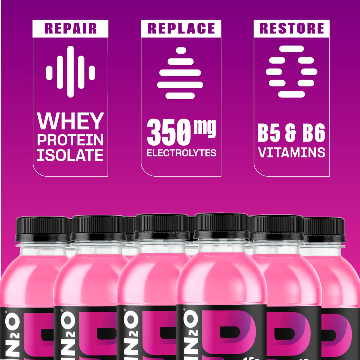 Protein2o Hydration Drink - 2-in-1 Liquid Clear Whey Protein Isolate and Electrolyte Drink - 15g Protein, Vitamins B5, B6 - Post-Workout Recovery - 16.9 Fl Oz - 12 Count Dragon fruit Blackberry