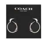 COACH Signature Hoop Earrings Rhodium One Size