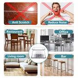 24 Pcs Chair Leg Floor Protectors Rectangle, Silicone Felt Furniture Leg Pads Caps Covers for Hardwood Floors, Fit L:1-1/8" to 1-1/2", W:3/4" to 1"
