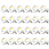 Amico 24 Pack 5/6 inch 5CCT LED Recessed Lighting, Dimmable, 12.5W=100W, 950LM, 2700K/3000K/4000K/5000K/6000K Selectable, Retrofit Can Lights with Baffle Trim, IC Rated - ETL & FCC, White