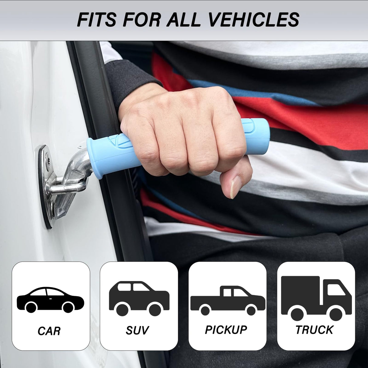 Portable Car Door Handle Assist - 2 Pack Vehicle Support Handle, Easy Sit To Stand Assistance For Seniors And Handicapped, Supports Up To 450 Pounds
