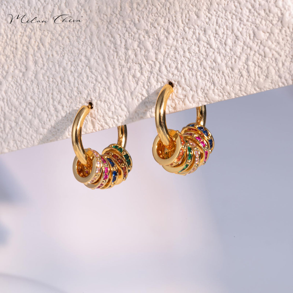 Milan Chiva Small Hoop Huggie Dangle Earrings for Women