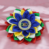 Order of The Eastern Star Brooch Pin for Women OES Brooch Pin Sorority OES Gift Greek Paraphernalia Jewelry Satin & Pearl 5.5" Flower Pin for Sisterhood