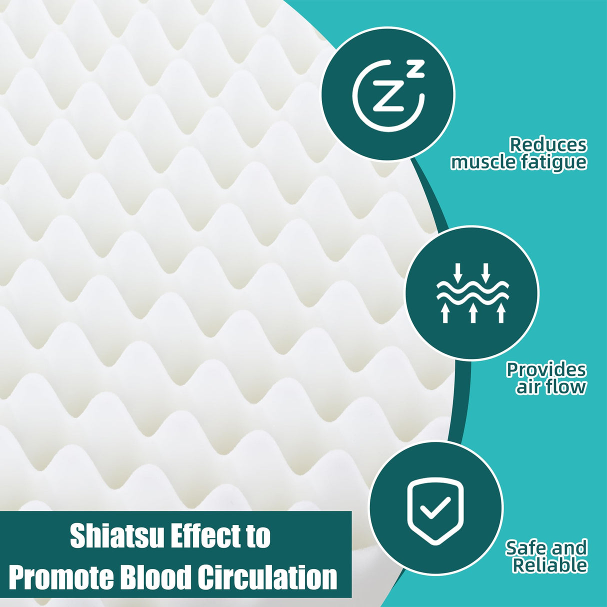 BALAPET Recliner Cushions for Long Sitting, Egg Crate Foam Recliner Cushion for Elderly Reduces Muscle Fatigue and Provides Air Flow, Extra Large Non-Slip Seat Cushion with Back Support Cushion(Black)