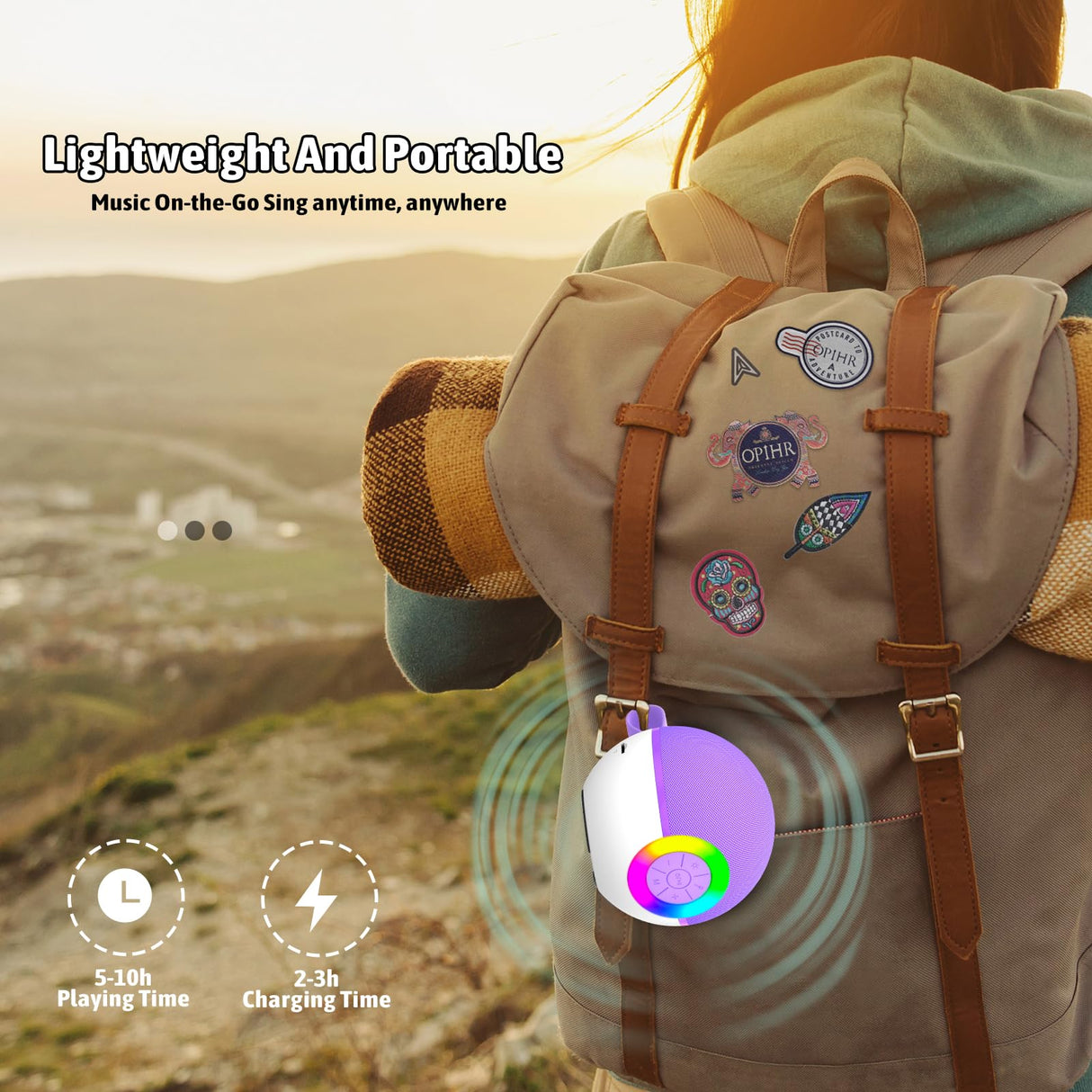 Heroange Karaoke Microphone Machine Toys for Kids Adults, Mini Portable Bluetooth Speaker with 2 Wireless Mics, Christmas Birthday Gifts for Boys Girls Ages 3 4 5 6 7 8 9 10 11 12+ Year (Purple)