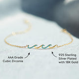 STORYJEWELLERY Birthday Gifts for Women, 925 Sterling Silver Wave Bracelet