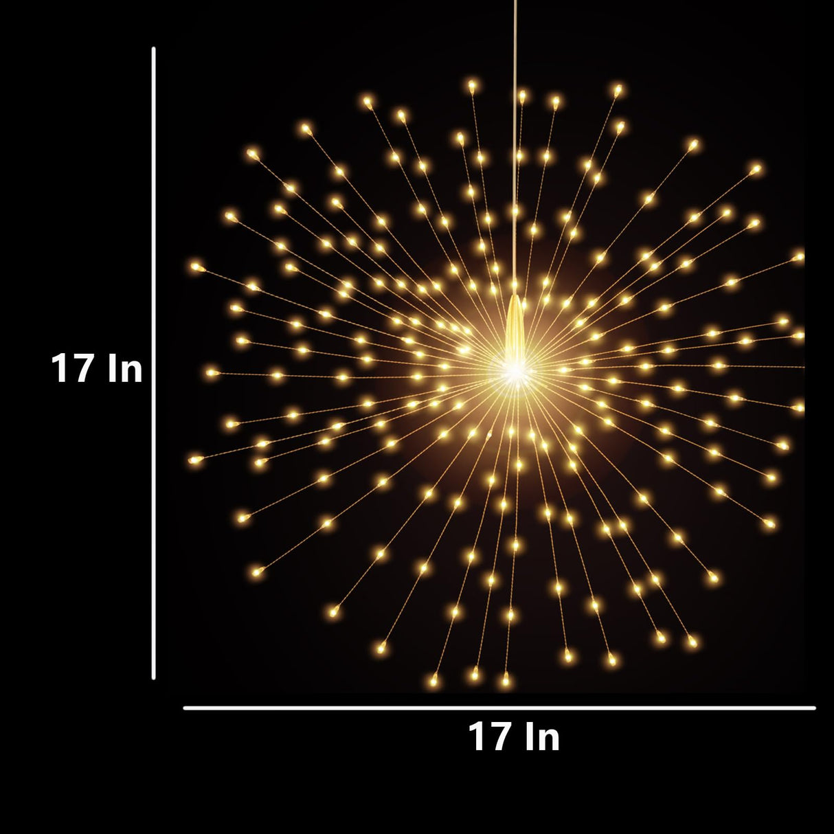 4 Pack 800 LED Starburst Sphere Lights, Battery Operated Firework Light, 8 Modes Dimmable Remote Control Waterproof Hanging Fairy Light, Copper Wire Lights for Patio Parties Christmas (Warm White)