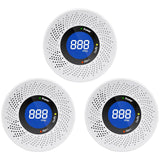 Carbon Monoxide Detectors, Travel Carbon Monoxide Detector Battery，Replaceable Battery Operated CO Detector Alarm with Digital Display for Warehouse, Kitchen, Restaurant,Hotel, Garage, 3 Packs