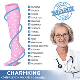 CHARMKING Compression Socks for Women & Men (8 Pairs) 15-20 mmHg Graduated Copper Support Socks are Best for Pregnant, Nurses - Boost Performance, Circulation, Knee High & Wide Calf (L/XL, Multi 53)
