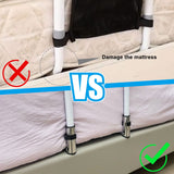 Pletpet Bed Rails for Elderly Adults, Bed Assist Rails for Seniors with 2 Grab Bars & Storage Pocket & Fall Prevention Guard, Fits King, Queen, Full, Twin Bed, Support Up to 300lbs (Standard)