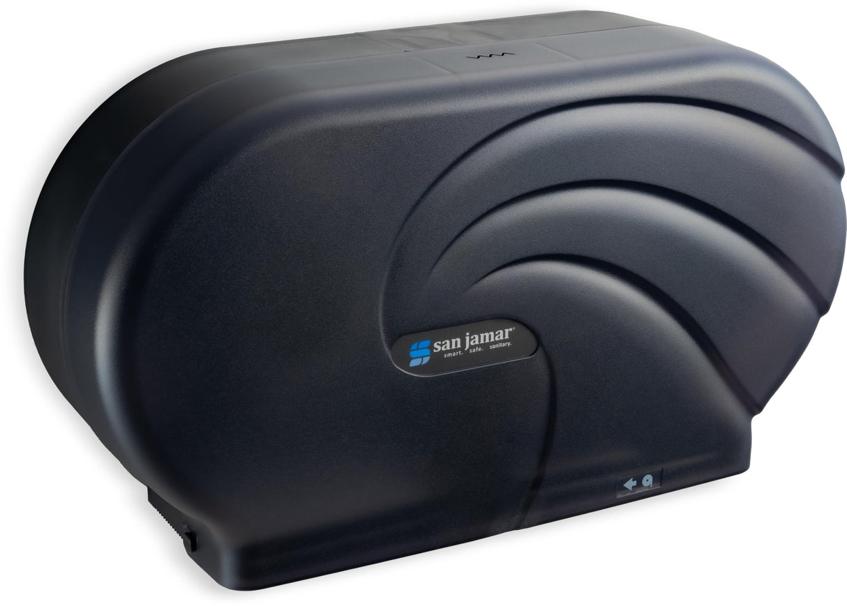 SJMR4090TBK - San Jamar Oceans Twin 9amp;quot; JBT Toilet Tissue Dispenser