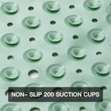 YINENN Bath and Shower Safety Mats 40x16 inch, Non Slip with Suction Cups for Bathroom Stall and Tub Floor, Extra Large and Machine Washable, Drain Holes Keep Bathtub Clean, Light Green