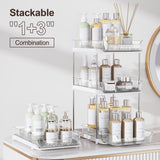 Delamu 2-Tier Multi-Purpose Bathroom Under Sink Organizers and Storage, Stackable Kitchen Pantry Organization, Pull Out Medicine Cabinet Organizer with Movable Dividers, White, 2 Pack