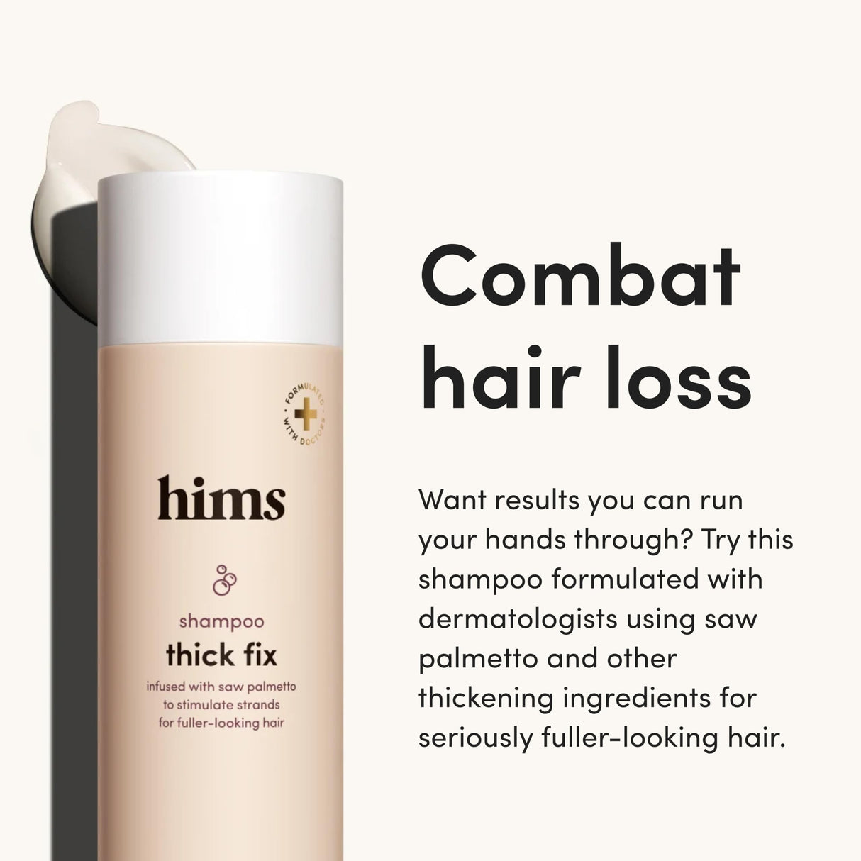 hims Thick Fix Hair Thickening Shampoo for Men, 2 Pack - Hair Loss Shampoo with Saw Palmetto and Niacinamide - No Parabens or Sulfates, Vegan and Cruelty Free - Eucalyptus Grove - 2 x 6.4 fl oz