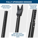 Door Security Bar, Rerishom Door Stoppers Security bar,Heavy Duty Door Lock Security Door Jammer Door Stopper for Apartment, Hotel Room,Screen Door Hardware (Dark Black, 1 Pack)