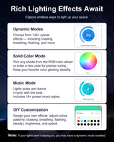 Nexillumi Permanent Outdoor Lights for House, 100ft Smart RGB Outside Lights with 72 Scene Modes, IP68 Waterproof Eaves Lighting for Christmas All Holiday Decorations