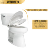 Bath Royale Round Toilet Seat Replacement with Cover BR500-01 Slow Close, Heavy Duty Sturdy, Stain-Resistant, No Jiggle and Easy to Clean, Fits All Toilet Brands, Executive Series - Biscuit/Linen,