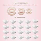 INFINITIPRO BY CONAIR Ceramic Flocked - Hot Rollers for Long, Medium, and All Hair - Hair Curler - Hair Roller Clips Included - 1 1/4-inch, 1-inch, and 3/4-inch Rollers