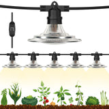 Espird Outdoor LED Grow Lights for Greenhouse 6-Light Waterproof String Grow Light, Full Spectrum LED Plant Grow Light Lamp, Waterproof Greenhouse Grow Lights for Seedling, Veg, Flower