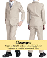 Boy Suit for Kids Champagne Slim Fit Wedding Christmas Suits Size 8 Formal Dress Tuxedo Ring Bearer Outfits Boys Casual Clothes