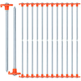 Yesland 24 Pack Tent Stake Heavy Duty, 10 Inch Non-Rust Metal Tent Pegs Ground Yard Stake Tent Spikes for Camping Patio, Garden, Canopies, Grassland, Outdoor, Hiking, Orange