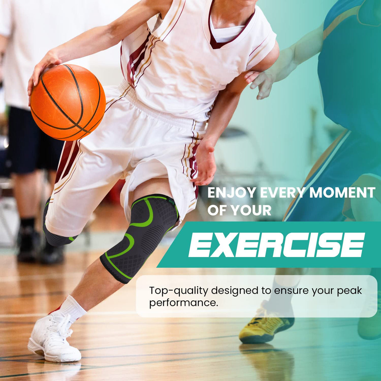 Modvel Compression Knee Brace for Women & Men - 2 Pack Knee Brace for Women Running Knee Pain, Knee Support Compression Sleeve, Workout Sports Knee Braces for Meniscus Tear ACL & Arthritis Pain Relief