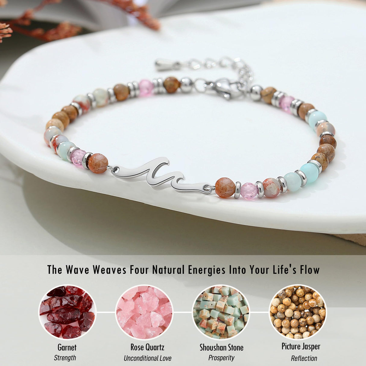 Inspirational Gifts for Women, Wave Bracelets Friendship Gifts Women Birthday Best Friend Graduation Breast Cancer Survivor Care Get Well Divorce Sympathy Life Is Tough Easter Stocking Stuffers