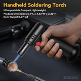 Sondiko Butane Torch Lighter with Visible Fuel Window, Refillable Soldering Torch with Adjustable Flame for Welding, Resin Art, Industrial (Butane Gas Not Included)