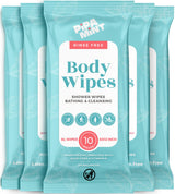 Body Wipes (5 Packs) 50 XL Shower Wipes Body Wipes for Adults Bathing, Traveling, Camping, Gym, Car, Elderly, Bedridden - Bath Wipes - Disposable Washcloths for Adults No Rinse