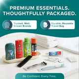 TrekTote Bulk 5 Case Pack of Mens 15 Piece Set Hygiene Kits, Bulk Travel Size Toiletries Kits, Deodorant, Shampoo, Body Wash, Shaving Cream, Razor, Toothbrush, Toothpaste, Comb, Flossers, Swabs