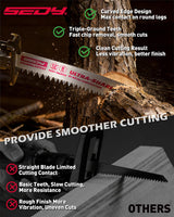 12 Inch Japanese Teeth Reciprocating Saw Blades, 6TPI Arc Edge Wood Pruning Saw Blades Set with Storage Box for Tree Trimming, Wood Cutting, 5 Pack
