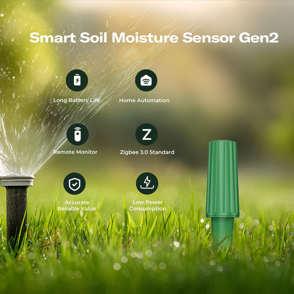 THIRDREALITY Smart Soil Moisture Sensor Gen2 3Pack,Zigbee hub Needed, nhanced Signal Stability,Capacitive Moisture Monitoring,Garden Planting, Compatible with Hubitat,SmartThings,Home Assistant,Homey