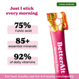 BetterAlt SHE-Lajit Strawberry Honeysticks|Shilajit for Women with Shatavari & Saffron for hormonal Balance & Energy Boost|Tasty Shilajit Honeysticks with Goodness of Pure Himalayan Shilajit|30 Sticks