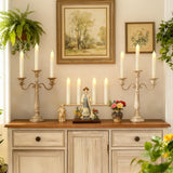 Lezonic Flameless Battery Operated Candlesticks Flickering, 24Pcs White LED Battery Christmas Window Candles, 6 Inch Short Taper Candles Hanging Halloween Floating by Touch, No Remote