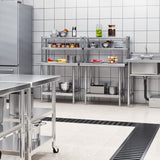 YITAHOME NSF Stainless Steel Table with Overshelf, 36" X 24" Work Table and 36" X 12" Shelf, Metal Prep Table for Home, Kitchen, Restaurant, Garage, Warehouse