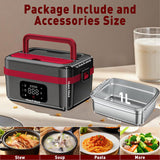 JingHua Cordless Electric Heated Lunch Box for Men Women, 1L Rechargeable Lunch Box Self-Heating Food Warmer with Keep Warm Function Ideal for Indoor Outdoor Work Office Camping Travel