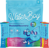 Waterboy Weekend Recovery Sample Pack | 3,200mg Electrolyte Powder Packets | Ginger + L-Theanine + Vitamins | No Sugar, All Natural, Gluten Free | 12 Drink Stick Mixes (Sample Pack)