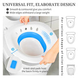 Sitz Bath for Toilet Hemorrhoids Postpartum Care, Perineal Soaking Bath Over The Toilet Seat, Collapsible Sitz Basin with Flusher for Vaginal Anal Inflammation Treatment, Yoni Steam Seat, White/Blue