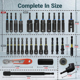 86-Piece Magnetic Impact Nut Driver Set, SAE/Metric Nut Driver Set, Right Angle Drill Driver, Socket Adapters, Bit Holder, Wing Nut Driver, Ratchet Bit Driver, Quick Release Extension, Power Bits