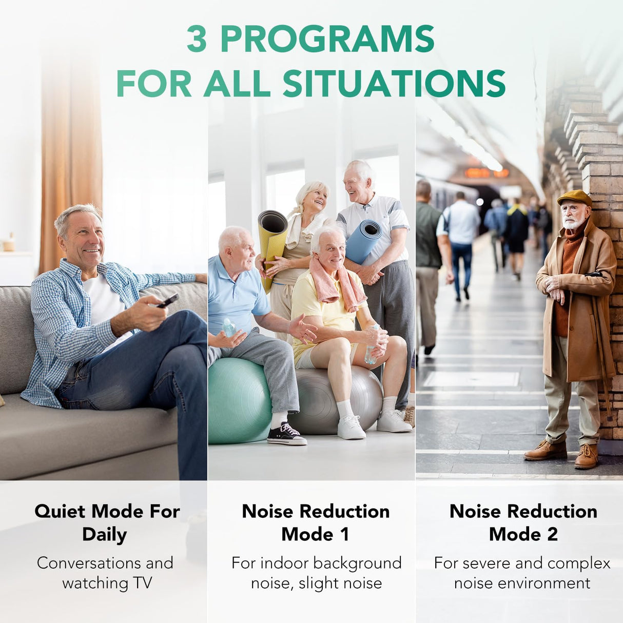 OTC Hearing Aids for Seniors, Hearing Aid Amplifiers Devices Rechargeable with Noise Cancelling, Superior Sound Quality for Adults Women Men Hearing Loss, Auto On/Off