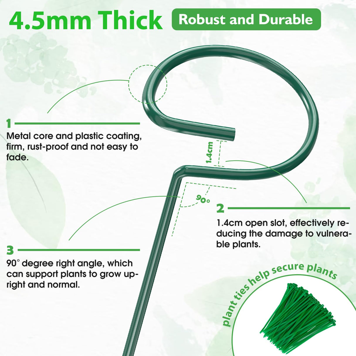 Unves 12 Pack Plant Support Stakes, 36 in Plant Stakes(36 or 24 or 12 Inch)