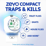 Zevo Compact Flying Insect Trap for Gnats & Fruit Flies, 1 Base & 3 Refills
