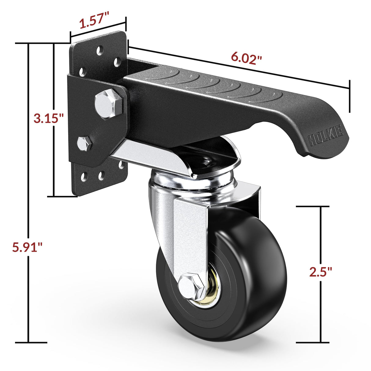 HOLKIE Retractable Casters Heavy Duty Casters with Lifting and Lowering Function Maximum Load of 700 lbs (4 casters) for Workbenches or Other Equipment